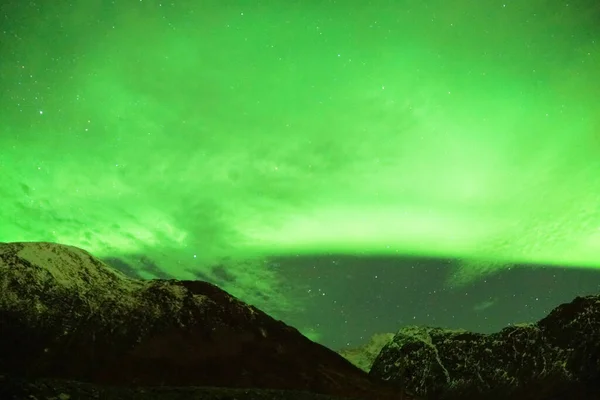 Aurore Boreali Nel Cerchio Artico Norvegia — Foto Stock