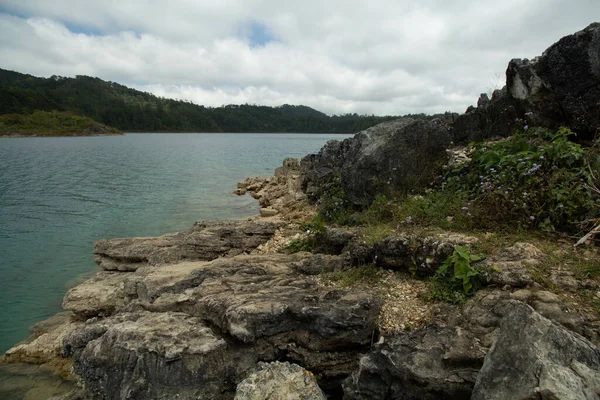 Uma Vista Hipnotizante Das Nuvens Tempestade Lago Ticcao Chiapas — Fotografia de Stock