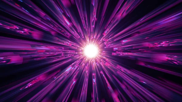 Een Weergave Van Laserlicht Een Donkere Kosmische Achtergrond — Stockfoto
