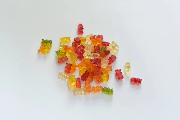 Sweet Gummy Bears White Surface — Stock Photo, Image