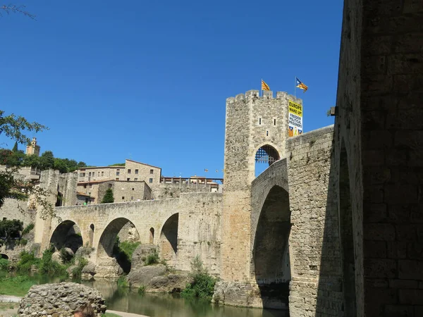 Fotografía Del Puente Besalu Girona Cataluña —  Fotos de Stock