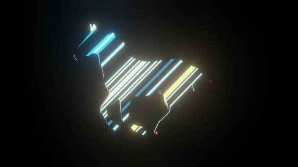 Abstract Background Glowing Neon Horse — Wideo stockowe