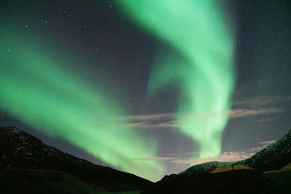 Aurore Boreali Nel Cerchio Artico Norvegia — Foto Stock