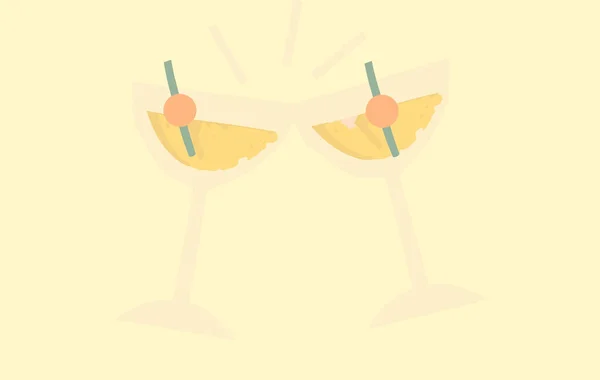 黄色背景上橙色鸡尾酒的数字图像 — 图库照片