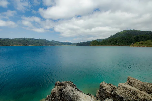 Uma Vista Hipnotizante Das Nuvens Tempestade Lago Ticcao Chiapas — Fotografia de Stock