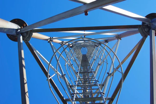 Low Angle Shot Modular Custom Stair Tower System Blue Sky — Stock Photo, Image