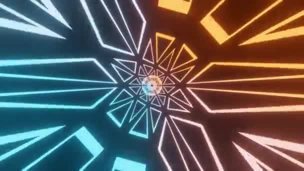 Koyu Arkaplanda Soyut Neon Figürler — Stok video