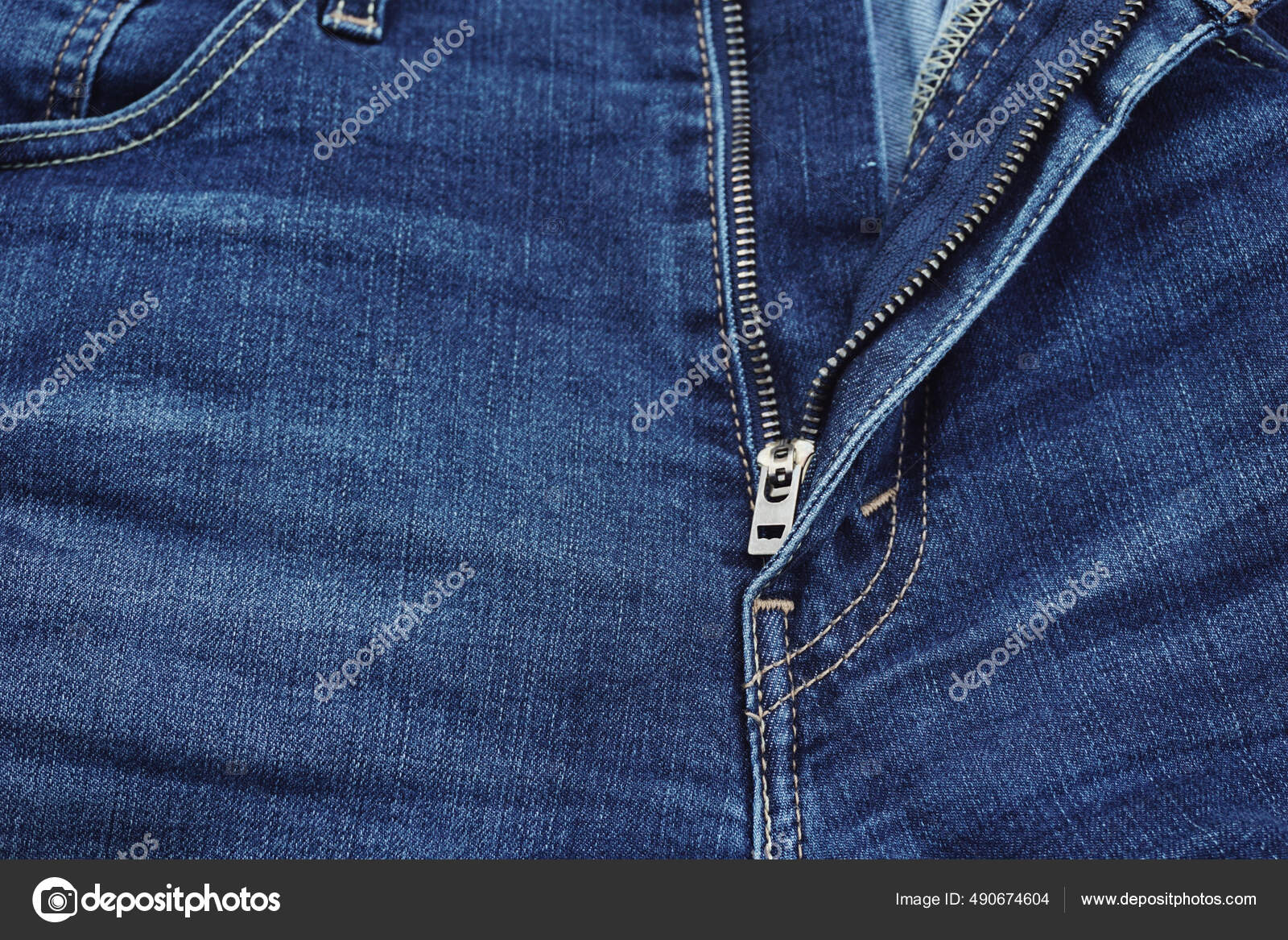 Blue Jeans Zipper Texture Stock Photo by ©Wirestock 490674604