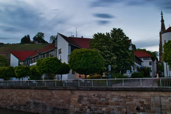 Rendőrség Egy Csodálatos Nyári Estén Egy Gyönyörű Néhány Felhő Hosszú — Stock Fotó