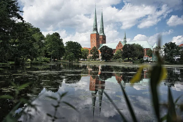 Ein Schönes Stadtbild Der Lübecker Altstadt Mit Seebrücke Lübeck Deutschland — Stockfoto