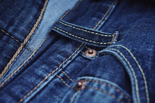 Een Blauwe Jeans Pocket Textuur — Stockfoto