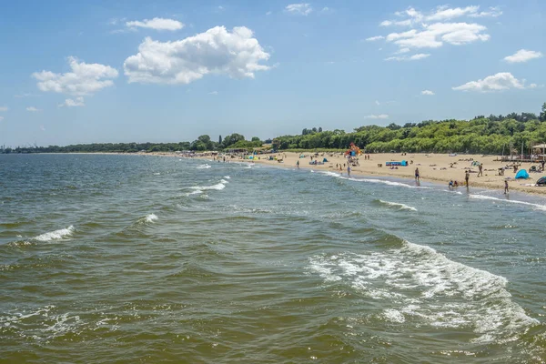 Gdansk Poland Jun 2021 Sandstrand Gdansk Polen Solig Dag — Stockfoto