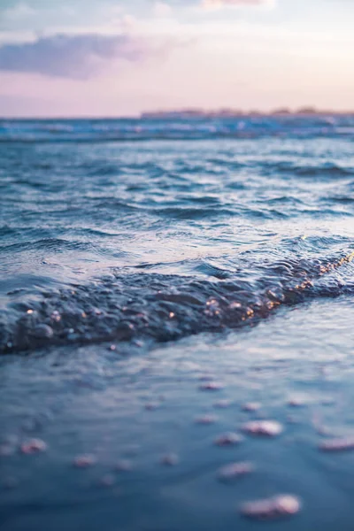 North Carolina Zomer Zonsondergang Golven Raken Het Strand — Stockfoto