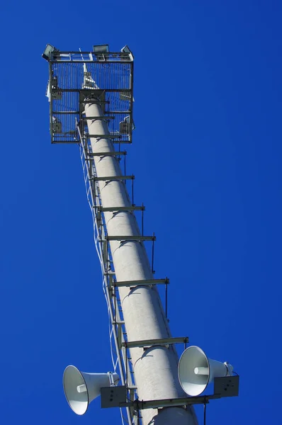 Disparo Vertical Una Escalera Lado Poste Una Planta Refinería Petróleo — Foto de Stock