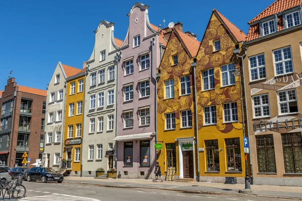 Gdansk Poland Jun 2021 Närbild Vackra Bostadshus Gdansk Polen — Stockfoto