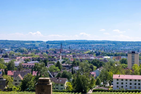 Colorful Bright Morning City Konstanz Germany Luminous Sky Vibrant Greenery — Stock Photo, Image