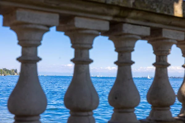 Una Vecchia Balaustra Cemento Vicino Lago Costanza Germania — Foto Stock