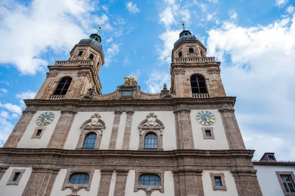 Ein Flachschuss Der Jesuitenkirche Innsbruck — Stockfoto