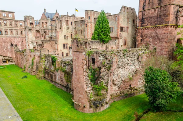 Vista Externa Antigo Castelo Medieval Heidelberg Heidelberg Alemanha — Fotografia de Stock