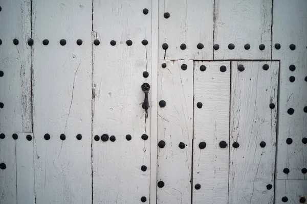 Stary Szary Drewniane Drzwi Tekst — Zdjęcie stockowe