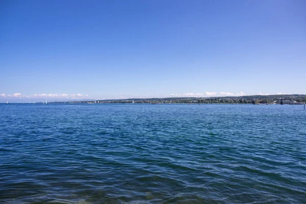 Uma Vista Panorâmica Lago Constança Konstanz Alemanha Sob Céu Azul — Fotografia de Stock