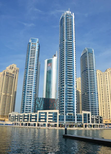 Dubai United Arab Emirates Jan 2015 Shot Modern Skyscrapers Overlooking — Stock Photo, Image