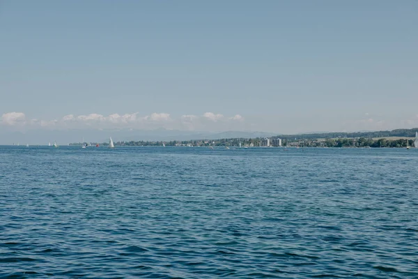 Vacker Utsikt Över Bodensjön Konstanz Tyskland Ljus Solig Dag — Stockfoto