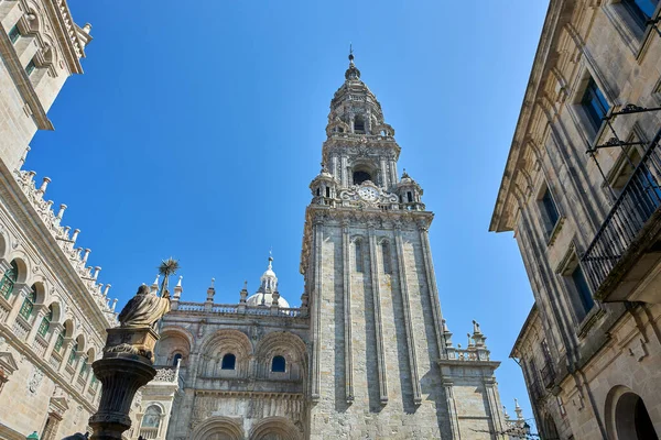 Torre Fachada Lateral Catedral Santiago Compostela España — Foto de Stock