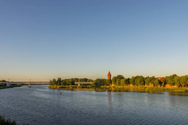 Malbork Lengyelország 2021 Június Teuton Rend Kastélya Malborkban Naplementekor — Stock Fotó