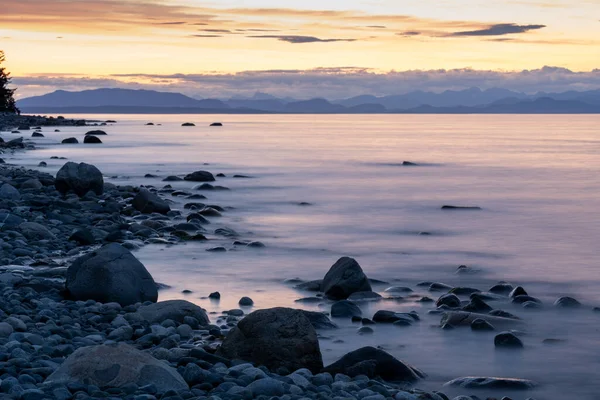 Matahari Terbenam Yang Indah Dekat Seal Cove Vancouver Island Kanada — Stok Foto