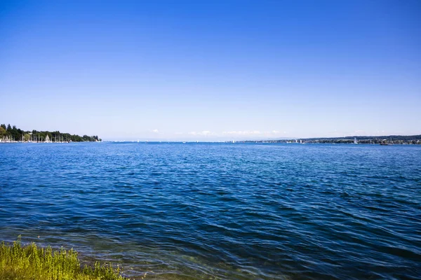 Uma Vista Panorâmica Lago Constança Konstanz Alemanha Sob Dia Ensolarado — Fotografia de Stock