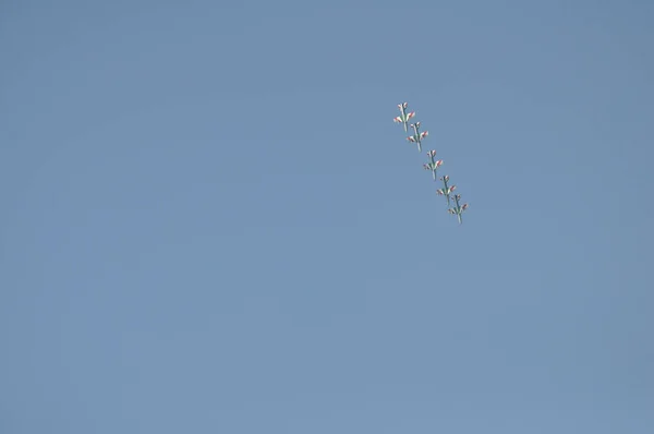 Pesaro Olaszország 2016 Július Frecce Tricolori Tricolor Arrows Aerobic Bemutató — Stock Fotó