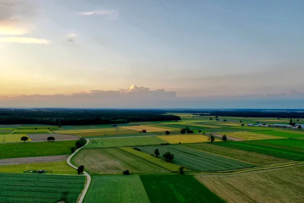 Nascer Sol Sobre Campos Agrícolas Noite — Fotografia de Stock