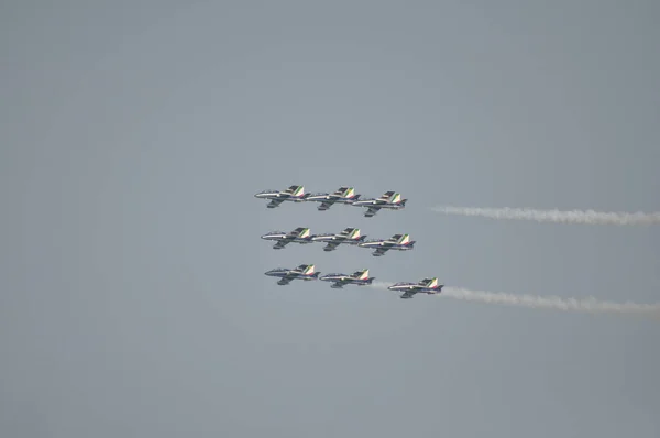 Pesaro Italy Haziran 2016 Frecce Tricolori Tricolor Arrows Akrobatik Gösteri — Stok fotoğraf