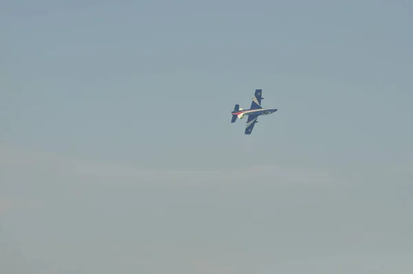 Pesaro Itália Jul 2016 Exposição Equipe Demonstração Aeróbica Frecce Tricolori — Fotografia de Stock