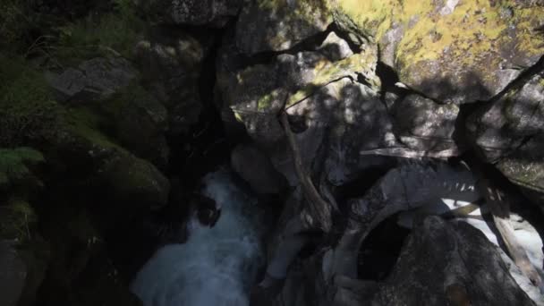Dağlarda Güzel Bir Şelale — Stok video