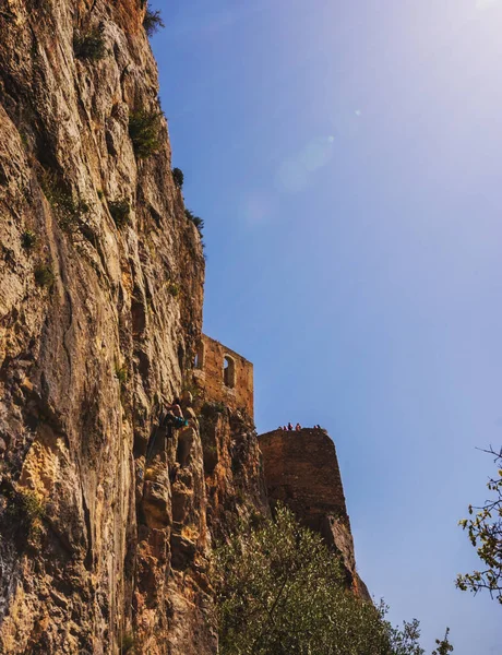 Chulilla Spain Jan 2021 Rock Climber Nature Chulilla Valencian Community — Stock Photo, Image