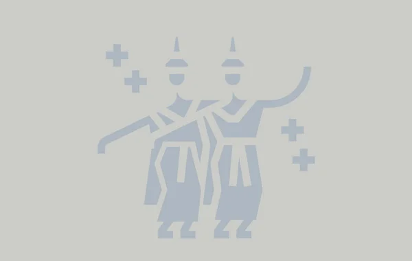 Eine Einfache Illustration Von Figuren Die Einen Traditionellen Thai Tanz — Stockfoto