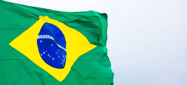 Primer Plano Bandera Brasil Que Renuncia — Foto de Stock