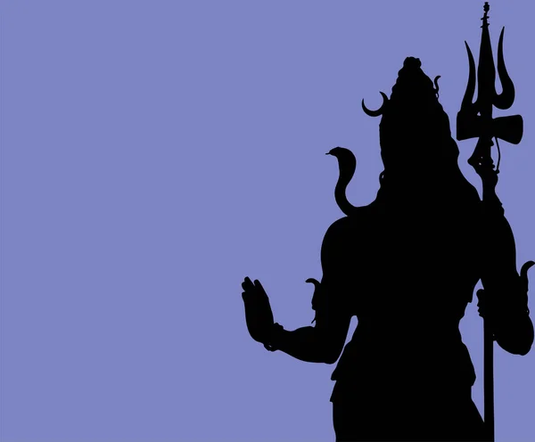 紫色の背景にヒンズー教のシヴァ神のシルエットのデジタルイラスト — ストック写真