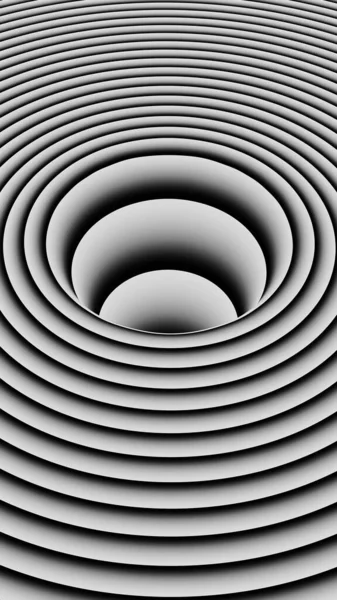 Een Illustratie Van Vallen Het Midden Van Cirkel Zwart Wit — Stockfoto