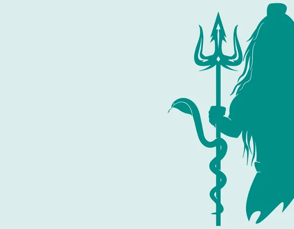 Digital Illustration Hindu Lord Shiva Silhouette Turquoise Background — Stock Photo, Image