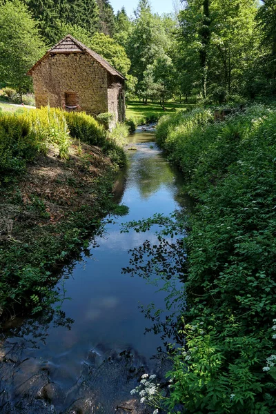 Vertikal Bild Gammal Stenstuga Vid Igeler Mill Bergisch Gladbach Tyskland — Stockfoto