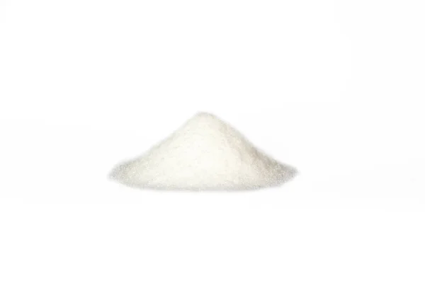 Ένα Κοντινό Πλάνο Ενός Σωρού Από Συνδικαλισμένο Αλάτι Απομονωμένο Λευκό — Φωτογραφία Αρχείου