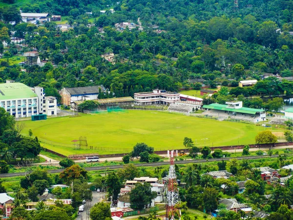 Zelený Stadion Kopci Krásnou Přírodou Kolem Něj Maligaon Guwahati Indie — Stock fotografie