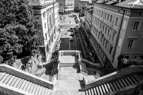 Gråskala Från Scala Dei Giganti Trieste Italien — Stockfoto