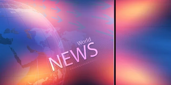 Rendering World News Written Screen Globe Background — Stock Photo, Image