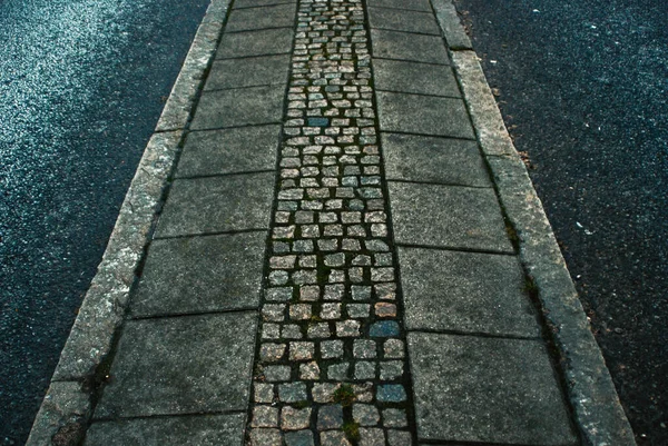 Uma Velha Pedra Pavimentação Rua — Fotografia de Stock