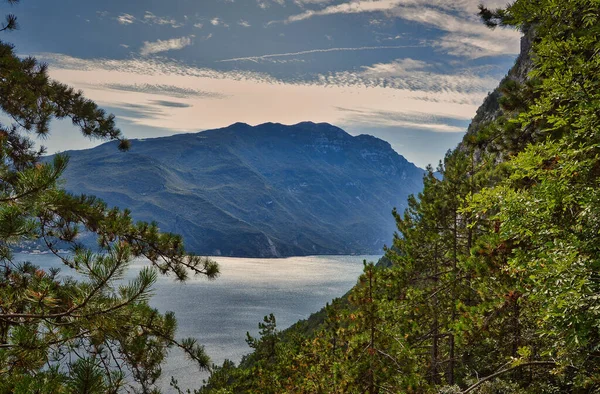 Blick Auf Die Landschaft Von Der Ponale Straße Riva Del — Stockfoto