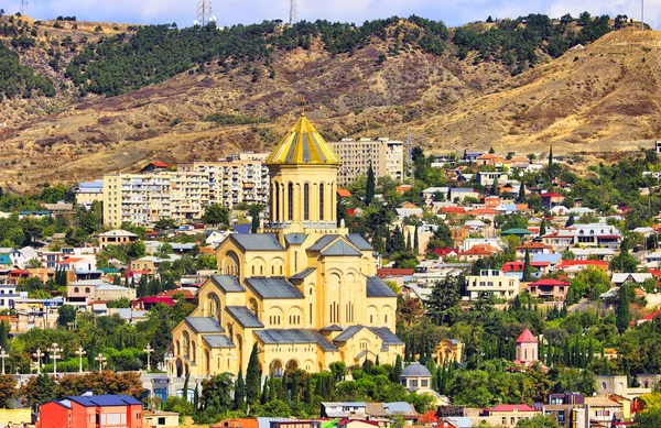 Krásný Kostel Nejsvětější Trojice Tbilisi Gruzie — Stock fotografie